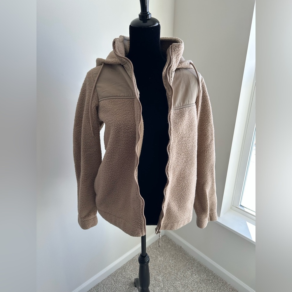Women’s Dakini Tan Sherpa Fleece Zip-Up Jacket